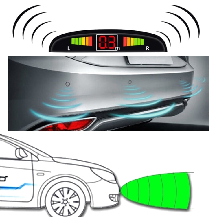 Car Buzzer Reverse Backup Radar System - Premium Quality 4 Parking Sensors Car Reverse Backup Radar System with LCD Display(Brown) - Radar Detectors by PMC Jewellery | Online Shopping South Africa | PMC Jewellery | Buy Now Pay Later Mobicred