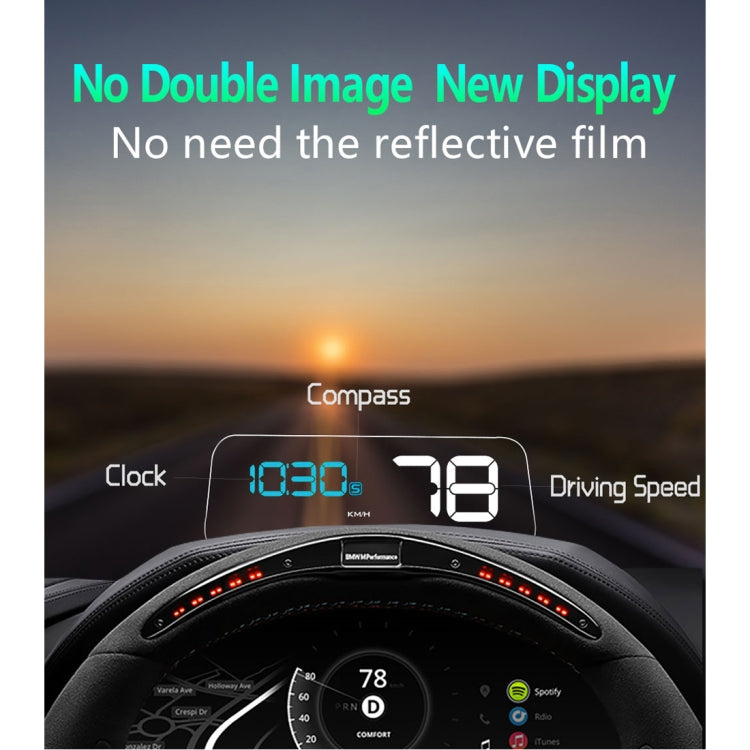 T900 Car GPS HUD Virtual HD Reflection Board Head-up Display, Speed & Driving Distance / Time Display, Over Speed & Voltage & Low Voltage Alarm, Fatigue Driving - Head Up Display System by PMC Jewellery | Online Shopping South Africa | PMC Jewellery | Buy Now Pay Later Mobicred