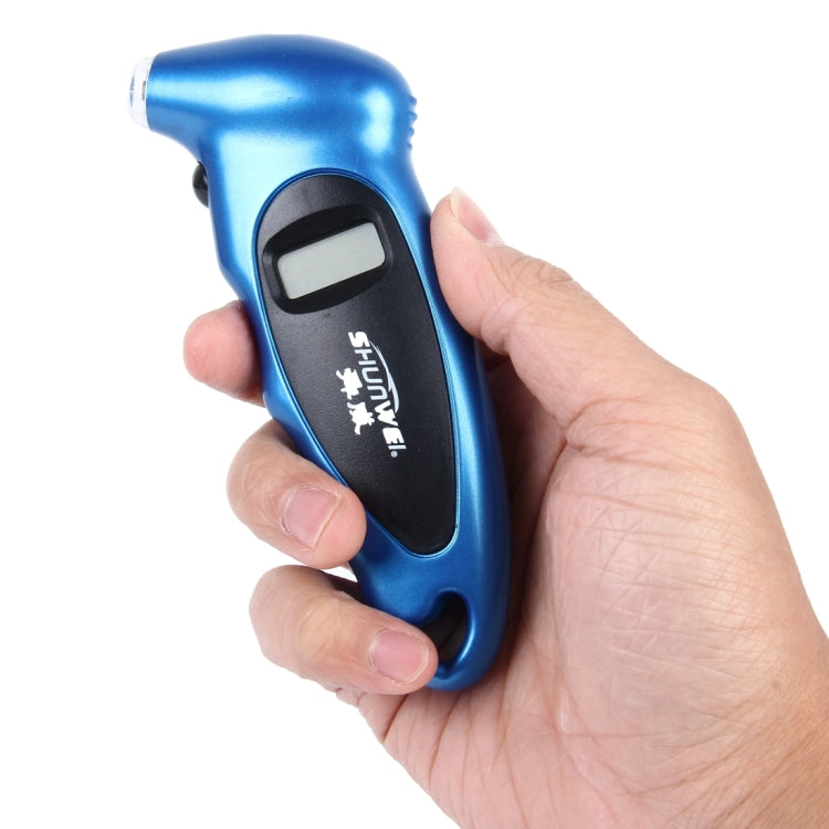 SHUNWEI SD-2802 Digital Tire Pressure Gauge 150 PSI 4 Settings for Car Truck Bicycle with Backlit LCD and Non-Slip Grip(Blue) - Tire Pressure Gauges by SHUNWEI | Online Shopping South Africa | PMC Jewellery | Buy Now Pay Later Mobicred