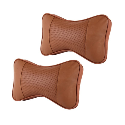 2 PCS MLC-06 Car Neck Pillow Soft Version Lovely Breathe Car Auto Head Neck Rest Cushion Headrest Pillow Pad (Brown) - Seat Accessories by PMC Jewellery | Online Shopping South Africa | PMC Jewellery | Buy Now Pay Later Mobicred