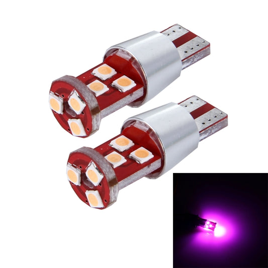 2 PCS T10 2.5W 9 SMD-3030 LED Car Clearance Lights Lamp, DC 12V(Pink Light) - Clearance Lights by PMC Jewellery | Online Shopping South Africa | PMC Jewellery | Buy Now Pay Later Mobicred