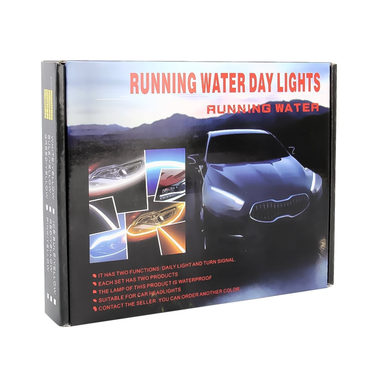 2 PCS 60cm DC12V 7.5W Ultra-thin Waterproof Car Auto Double Colors Turn Lights / Running Lights SMD-2835 LED Bulbs (Turn Lights: Yellow Light; Running Lights: White Light) - Running Lights by PMC Jewellery | Online Shopping South Africa | PMC Jewellery | Buy Now Pay Later Mobicred