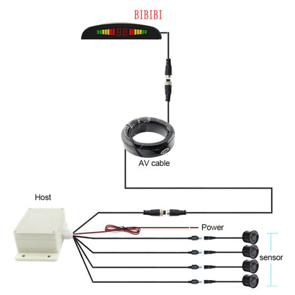 PZ316 Digital LED Crescent Shape Display Rear View Mirror Car Recorder for Truck with 4 Rear Radar - Radar Detectors by PMC Jewellery | Online Shopping South Africa | PMC Jewellery | Buy Now Pay Later Mobicred