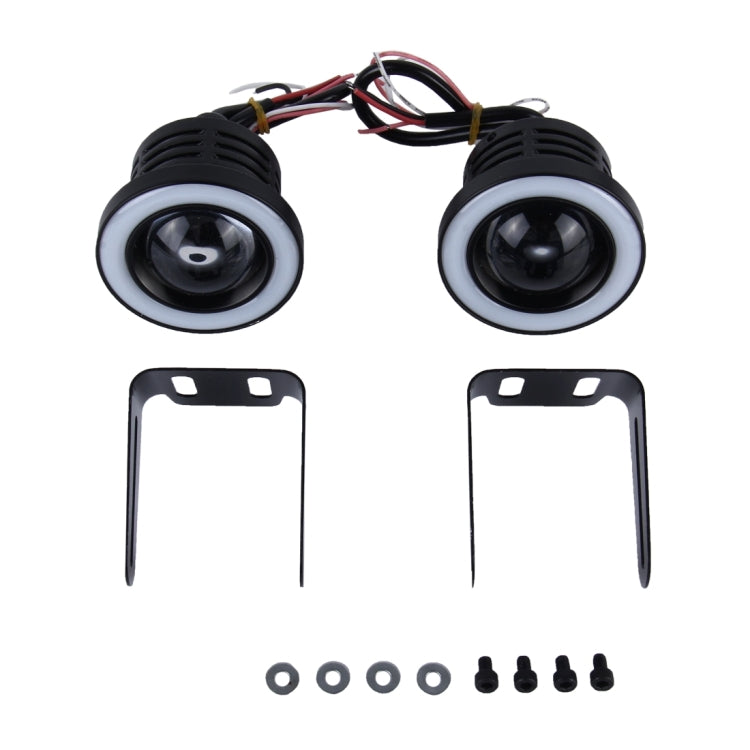 2 PCS 2.5 inch 10W 900 LM 6000K Car Fog Lights with Colorful Angle Eye Light, DC 12V(White Light) - Fog / Driving Lights by PMC Jewellery | Online Shopping South Africa | PMC Jewellery | Buy Now Pay Later Mobicred