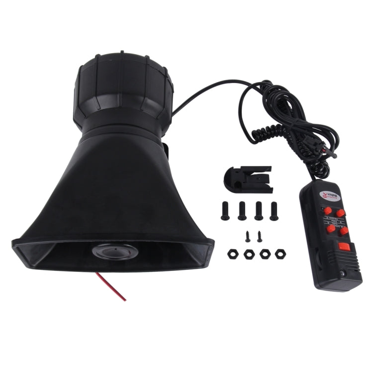 HJS-78005 12V 60W 300dB Car Electric Alarm Air Horn Siren Speaker 5 Sound Tone/ 3 Sound Tone Super Loud With Mic, Cable Length: 60cm - Security Alarm System by PMC Jewellery | Online Shopping South Africa | PMC Jewellery | Buy Now Pay Later Mobicred