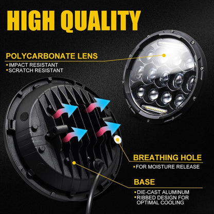 2 PCS 7 inch DC10-48V 36W 6000K Harley Motorcycle Headlight with 12 SMD-5630-LED Lamps and 12 Crystal Lamp Beads(White Light) - Work Lights by PMC Jewellery | Online Shopping South Africa | PMC Jewellery | Buy Now Pay Later Mobicred