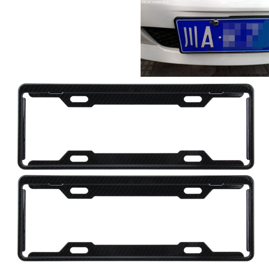 2 PCS Carbon Lead License Plate Frame Simple and Beautiful Car License Plate Frame Holder Universal License Plate Holder(Black) - License Plate Covers & Frames by PMC Jewellery | Online Shopping South Africa | PMC Jewellery | Buy Now Pay Later Mobicred