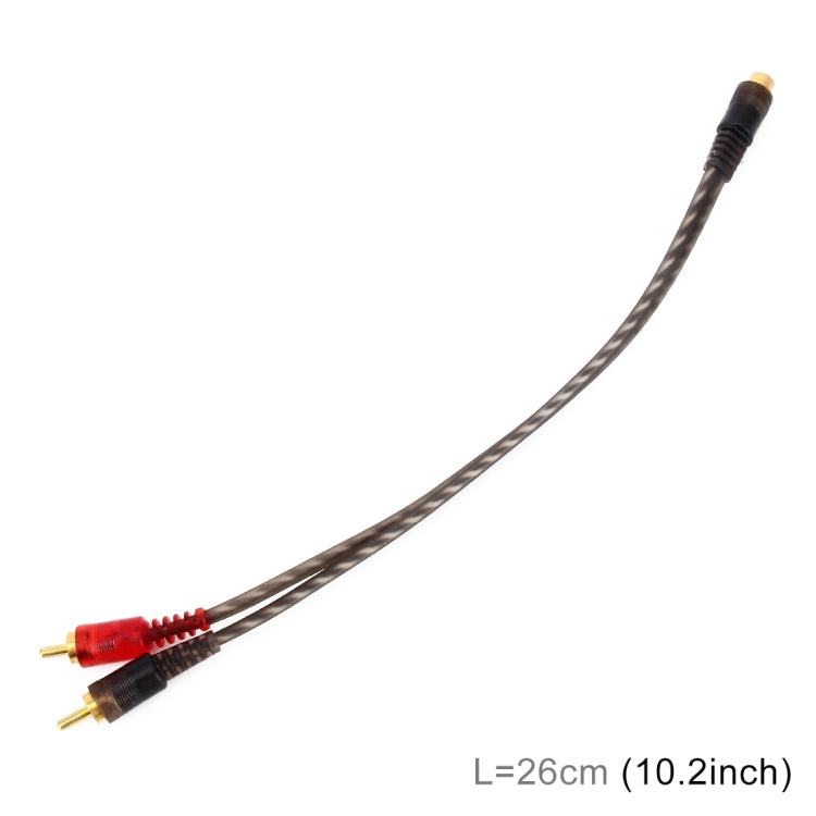 Car AV Audio Video 1 Female to 2 Male Copper Extension Cable Wiring Harness, Cable Length: 26cm - DIY Cables by PMC Jewellery | Online Shopping South Africa | PMC Jewellery