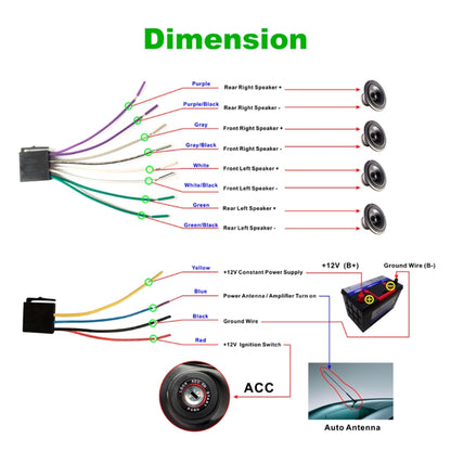 RK-535 Car Stereo Radio MP3 Audio Player with Remote Control, Support Bluetooth Hand-free Calling / FM / USB / SD Slot - Car MP3 & MP4 & MP5 by PMC Jewellery | Online Shopping South Africa | PMC Jewellery | Buy Now Pay Later Mobicred