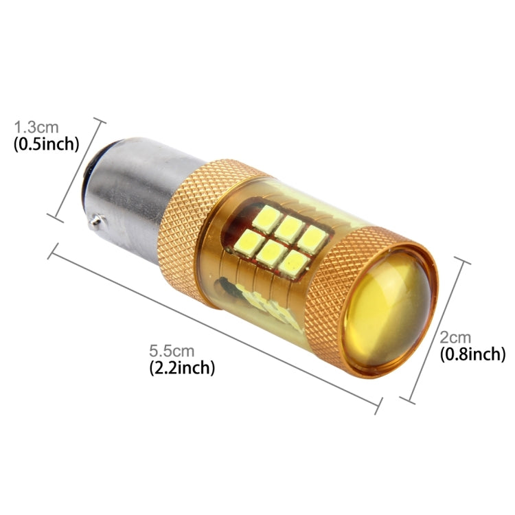 2 PCS 1157/BAY15D 10W 1000 LM Car Turn Lights with 28 SMD-3030 LED Lamps, DC 12V(Gold Light) - Arrow Turn Lights by PMC Jewellery | Online Shopping South Africa | PMC Jewellery | Buy Now Pay Later Mobicred