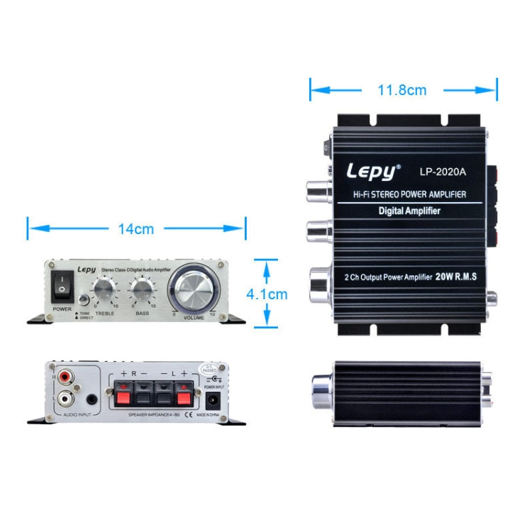 LP-2020A Car / Household HIFI Amplifier Audio, Support MP3, UK Plug with 3A Power Supply -  by PMC Jewellery | Online Shopping South Africa | PMC Jewellery | Buy Now Pay Later Mobicred