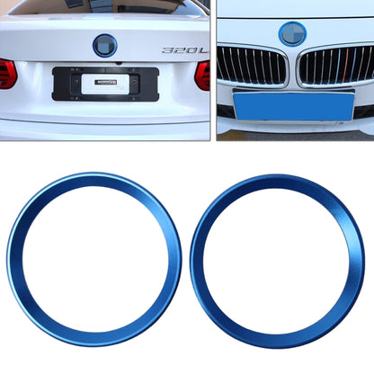 2 PCS Car Logo Decorative Circle Steering Wheel Decoration Ring Sticker Logo Car Styling Modification Car Front Logo Ring Decoration Rear Cover Trim Hood Emblem Rings for BMW 5 Series(Blue) - Decoration Rings by PMC Jewellery | Online Shopping South Africa | PMC Jewellery | Buy Now Pay Later Mobicred