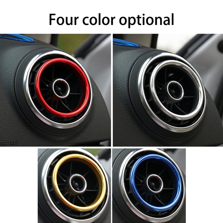 4 PCS Car Outlet Decorative Rings Aluminum Alloy Air Outlet Chrome Trim Ring Car Dashboard  Air Vents Cover Sticker Decoration for Audi A3(Gold) - Decoration Rings by PMC Jewellery | Online Shopping South Africa | PMC Jewellery | Buy Now Pay Later Mobicred