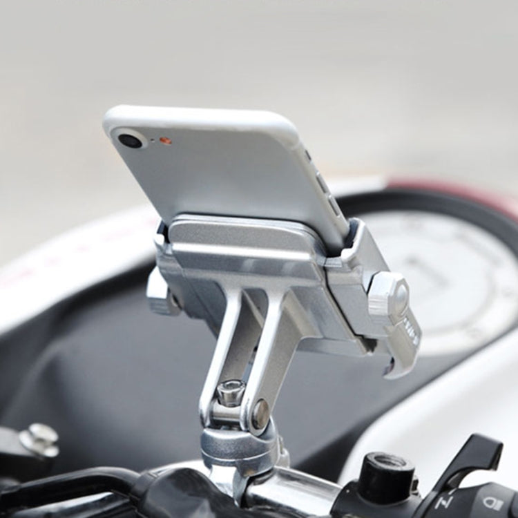 Motorcycle Handlebar Aluminum Alloy Phone Bracket, Suitable for 4-6 inch Device(Black) - Holder by PMC Jewellery | Online Shopping South Africa | PMC Jewellery | Buy Now Pay Later Mobicred