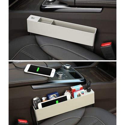 Universal Car Multi-functional Charger Console Side Pocket Seat Gap Side Storage Box, with 2 USB Ports(Grey) - Stowing Tidying by PMC Jewellery | Online Shopping South Africa | PMC Jewellery | Buy Now Pay Later Mobicred