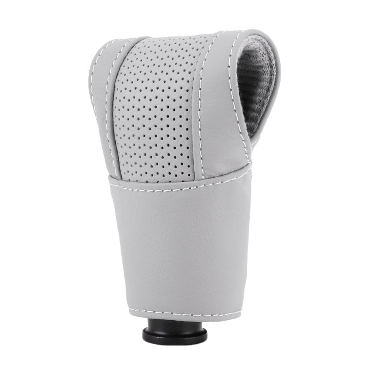 Universal Nonslip Breathable Genuine Leather Car Gear Shift Knob Cover(Grey) - Shift Knob by PMC TechLife | Online Shopping South Africa | PMC TechLife | Buy Now Pay Later Mobicred