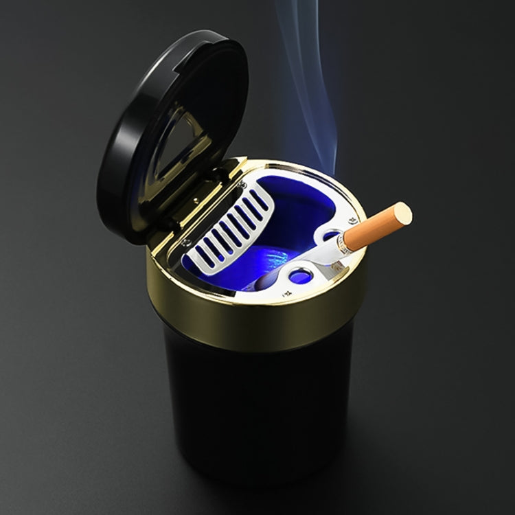 Multi-function Portable Creative LED Car Cigarette Ash Tray Ashtray with Clock(Gold) - Ashtrays by PMC Jewellery | Online Shopping South Africa | PMC Jewellery | Buy Now Pay Later Mobicred