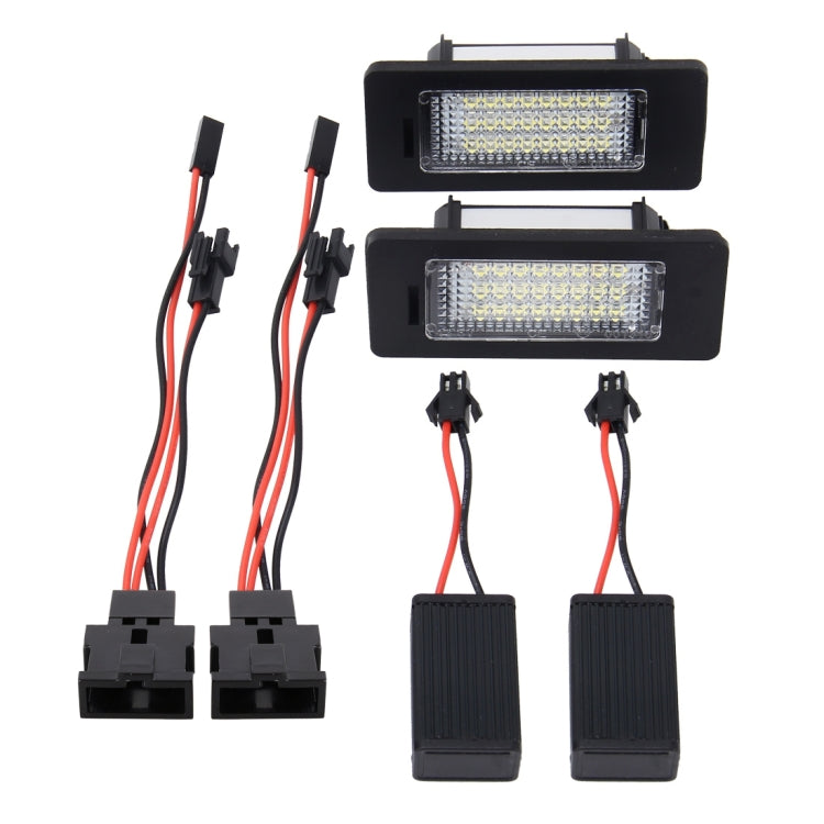 2 PCS 2W 120 LM Car License Plate Light with 24 SMD-3528 Lamps for Audi,Volkswagen, DC 12V - License Plate Lights by PMC Jewellery | Online Shopping South Africa | PMC Jewellery | Buy Now Pay Later Mobicred