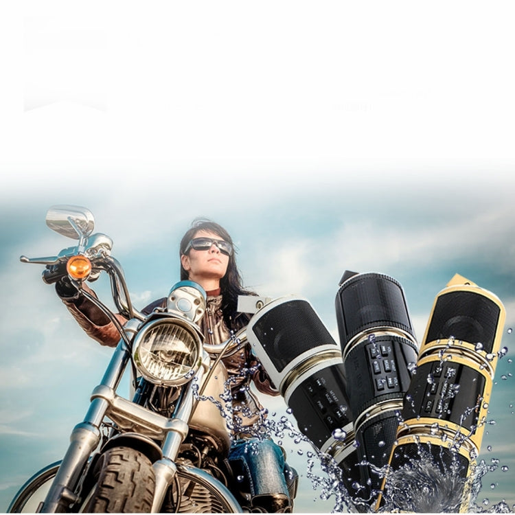 Motorcycle Waterproof Aluminum Shell Bluetooth Handle Stereo Speaker, Support BT/MP3/FM/TF(Gold) - Electrical Instruments by PMC TechLife | Online Shopping South Africa | PMC TechLife | Buy Now Pay Later Mobicred