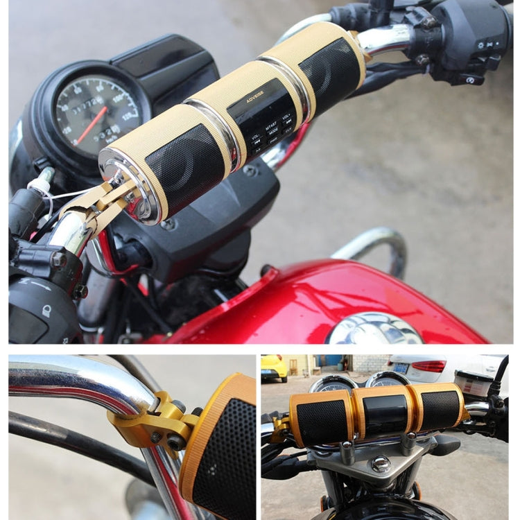Motorcycle Waterproof Aluminum Shell Bluetooth Handle Stereo Speaker, Support BT/MP3/FM/TF(Gold) - Electrical Instruments by PMC TechLife | Online Shopping South Africa | PMC TechLife | Buy Now Pay Later Mobicred