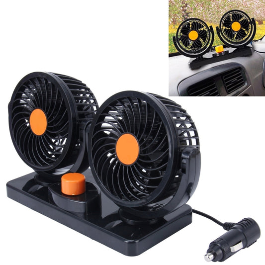 HUXIN HX-T304 10W 360 Degree Adjustable Rotation Two Head Low Noise Mini Electric Car Fan, DC 24V - Heating & Fans by PMC Jewellery | Online Shopping South Africa | PMC Jewellery | Buy Now Pay Later Mobicred