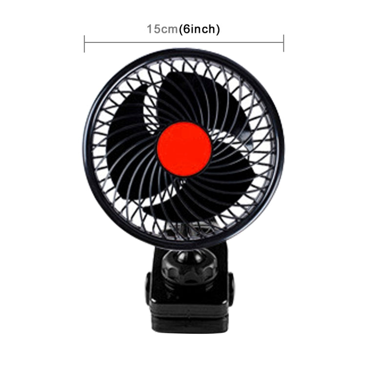 HUXIN HX-T604E 12W 6inch 360 Degree Adjustable Rotation Clip One Head Low Noise Mini Electric Car Fan with Roller Switch, DC24V - Heating & Fans by PMC Jewellery | Online Shopping South Africa | PMC Jewellery | Buy Now Pay Later Mobicred