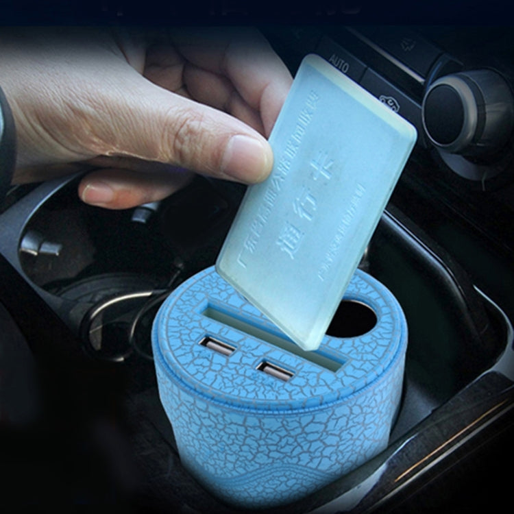 D-24 Crocodile Texture Car Cup Charger 2.1A/1A Dual USB Ports Car 12V-24V Charger with 2-Socket Cigarette and Card Socket - Cigar Socket by PMC Jewellery | Online Shopping South Africa | PMC Jewellery | Buy Now Pay Later Mobicred