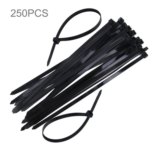 250 PCS 8mm*300mm Nylon Cable Ties(Black) - Booster Cable & Clip by PMC Jewellery | Online Shopping South Africa | PMC Jewellery