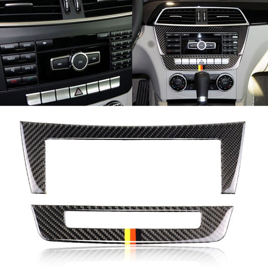 Car German Flag Carbon Fiber Central Control CD Panel Decorative Sticker for Mercedes-Benz W204 2011-2013 7-buttons - Car Interior Mouldings by PMC Jewellery | Online Shopping South Africa | PMC Jewellery | Buy Now Pay Later Mobicred