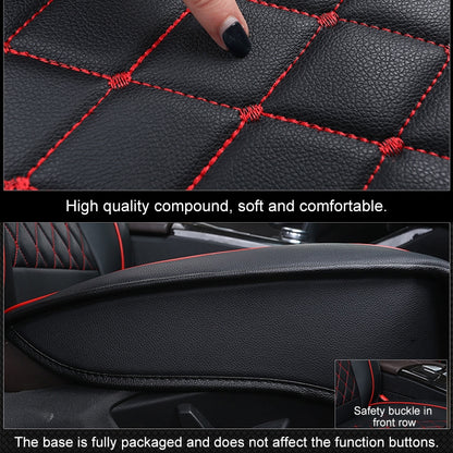 Car Leather Full Coverage Seat Cushion Cover, Standard Version, Only One Seat(Black Red) - Seat Accessories by PMC Jewellery | Online Shopping South Africa | PMC Jewellery | Buy Now Pay Later Mobicred