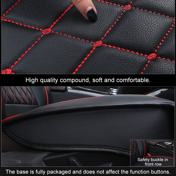 Car Leather Full Coverage Seat Cushion Cover, Standard Version, Only One Seat(Black White) - Seat Accessories by PMC Jewellery | Online Shopping South Africa | PMC Jewellery | Buy Now Pay Later Mobicred