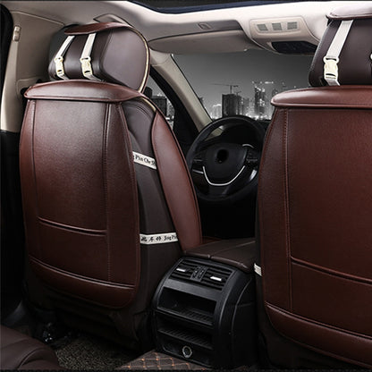 Car Leather Full Coverage Seat Cushion Cover, Standard Version, Only One Seat(Coffee) - Seat Accessories by PMC Jewellery | Online Shopping South Africa | PMC Jewellery | Buy Now Pay Later Mobicred