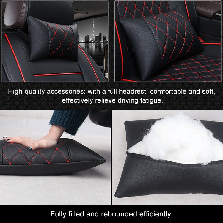 Car Leather Full Coverage Seat Cushion Cover, Luxury Version,Only One Front Seat(Black White) - Seat Accessories by PMC Jewellery | Online Shopping South Africa | PMC Jewellery | Buy Now Pay Later Mobicred