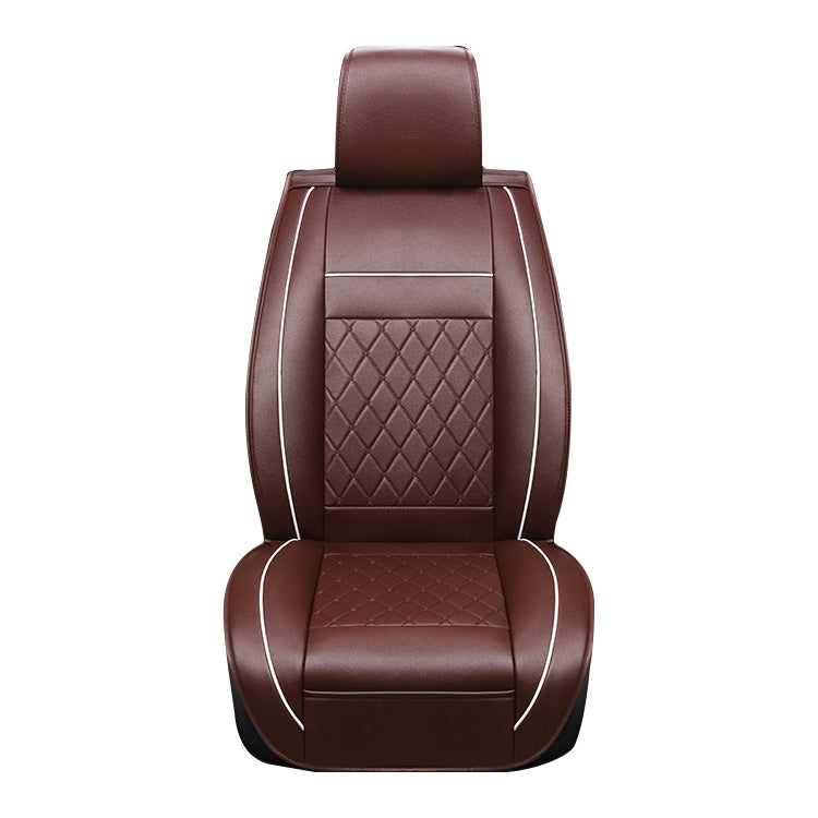 Car Leather Full Coverage Seat Cushion Cover, Luxury Version,Only One Front Seat(Coffee) - Seat Accessories by PMC Jewellery | Online Shopping South Africa | PMC Jewellery | Buy Now Pay Later Mobicred