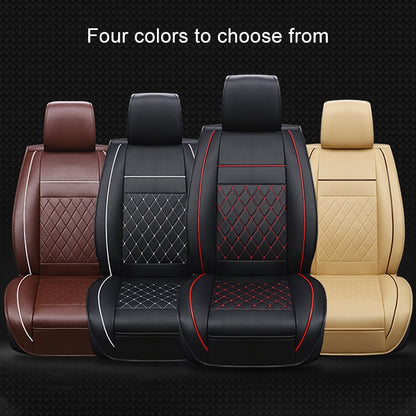 Car Leather Full Coverage Seat Cushion Cover, Luxury Version,Only One Front Seat(Black White) - Seat Accessories by PMC Jewellery | Online Shopping South Africa | PMC Jewellery | Buy Now Pay Later Mobicred