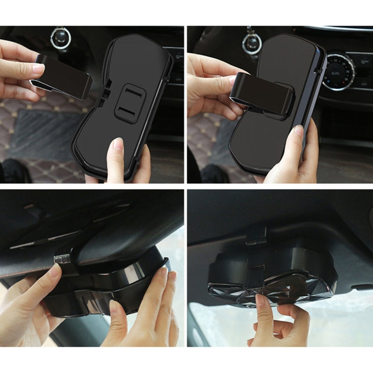 Car Multi-functional Glasses Case Sunglasses Storage Holder with Card Slot, Diamond Style (Black) - Sunglasses & Glasses Clips by PMC TechLife | Online Shopping South Africa | PMC TechLife | Buy Now Pay Later Mobicred