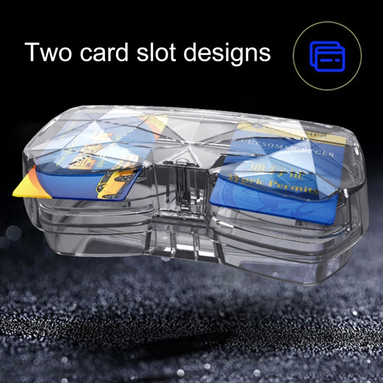 Car Multi-functional Glasses Case Sunglasses Storage Holder with Card Slot, Diamond Style (Beige) - Sunglasses & Glasses Clips by PMC TechLife | Online Shopping South Africa | PMC TechLife | Buy Now Pay Later Mobicred
