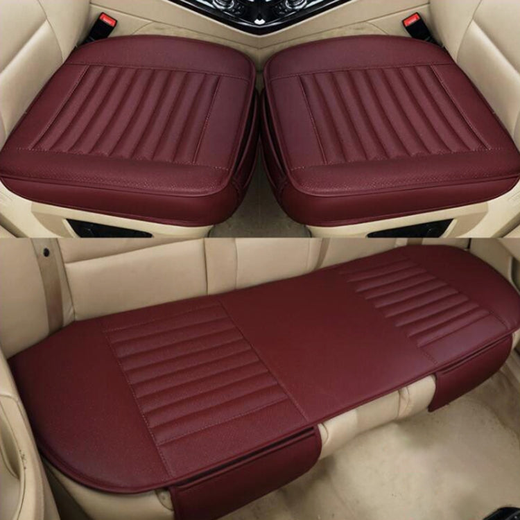 3 in 1 Car Four Seasons Universal Bamboo Charcoal Full Coverage Seat Cushion Seat Cover (Wine Red) - Seat Accessories by PMC Jewellery | Online Shopping South Africa | PMC Jewellery | Buy Now Pay Later Mobicred