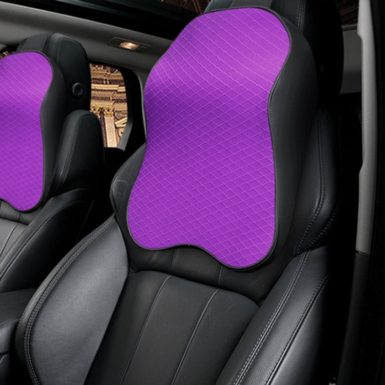 Four Seasons Breathable Memory Foam Car Neck Pillow Polyester Headrest (Purple) - Seat Accessories by PMC Jewellery | Online Shopping South Africa | PMC Jewellery | Buy Now Pay Later Mobicred