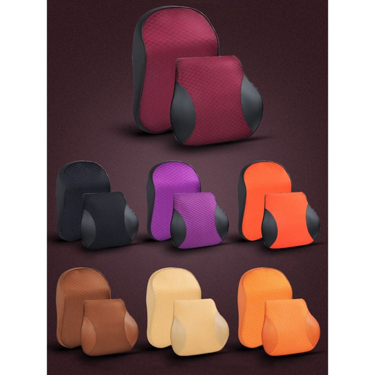 Four Seasons Breathable Memory Foam Car Neck Pillow Polyester Headrest (Beige) - Seat Accessories by PMC TechLife | Online Shopping South Africa | PMC TechLife | Buy Now Pay Later Mobicred