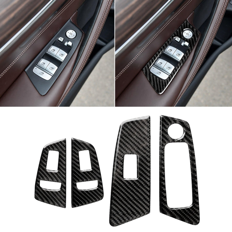 Car Carbon Fiber Door Window Lift Panel Decorative Sticker for BMW 5 Series G38 528Li / 530Li / 540Li 2018, Left Drive - Car Interior Mouldings by PMC Jewellery | Online Shopping South Africa | PMC Jewellery | Buy Now Pay Later Mobicred