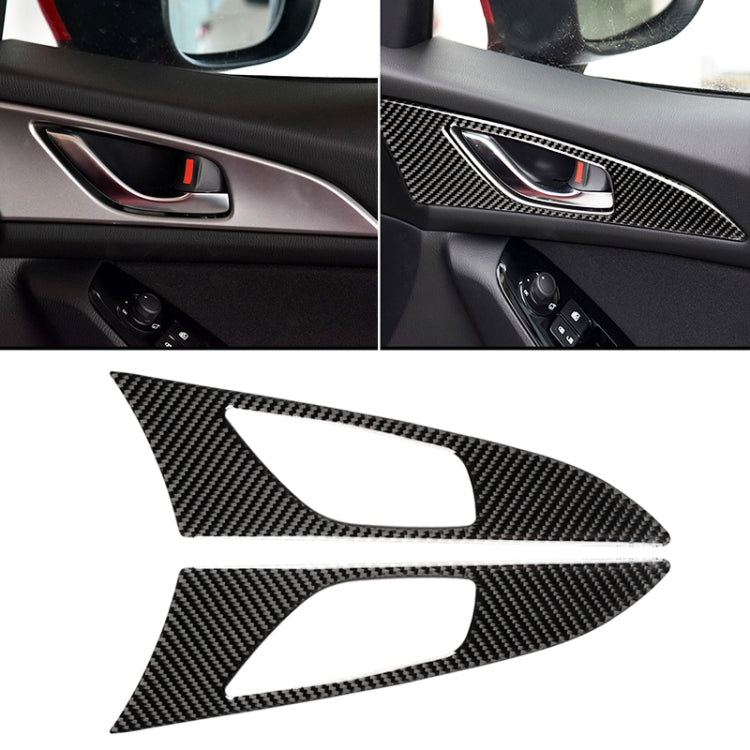 2 PCS Car Carbon Fiber Door Inner Handle Outer Frame Decorative Sticker for Mazda Axela 2014 / 2017-2018 - Car Interior Mouldings by PMC Jewellery | Online Shopping South Africa | PMC Jewellery | Buy Now Pay Later Mobicred