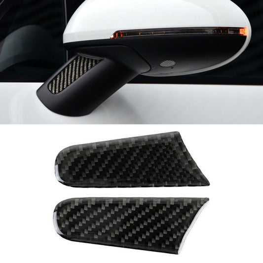 2 PCS Carbon Fiber Car Rearview Mirror Decorative Sticker for Porsche Macan - Convex Mirror & Accessories by PMC Jewellery | Online Shopping South Africa | PMC Jewellery | Buy Now Pay Later Mobicred