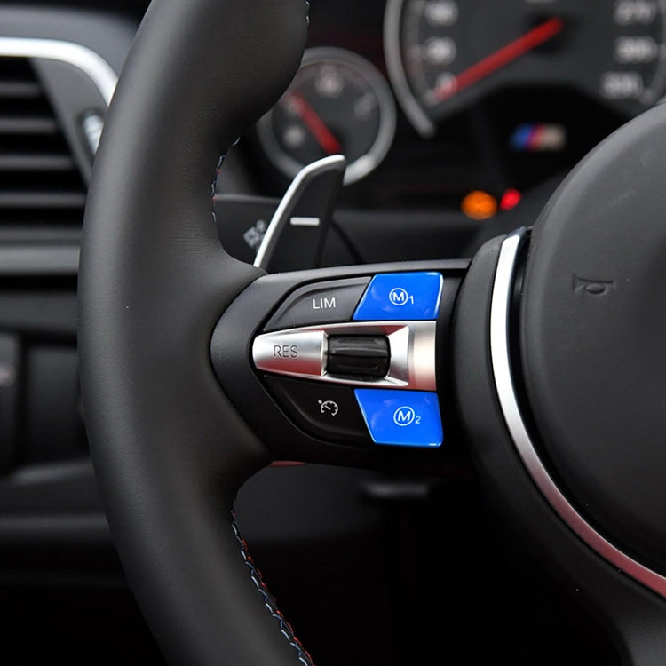 Sports Steering Wheel M1+M2 Fashion Button Switch Trim Cover for BMW F30 F34 F15 F16 2014-2018(Blue) - Steering Wheel Accessories by PMC Jewellery | Online Shopping South Africa | PMC Jewellery | Buy Now Pay Later Mobicred