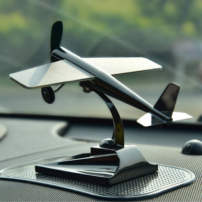 Car Interior Decoration Accessories Aircraft Model Ornaments Propeller Rotating Solar Energy Ornament (Black) - Ornaments by PMC Jewellery | Online Shopping South Africa | PMC Jewellery | Buy Now Pay Later Mobicred