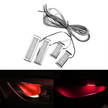 4 PCS Universal Car LED Inner Handle Light Atmosphere Lights Decorative Lamp DC12V / 0.5W Cable Length: 75cm (Red Light) - Atmosphere lights by PMC Jewellery | Online Shopping South Africa | PMC Jewellery | Buy Now Pay Later Mobicred