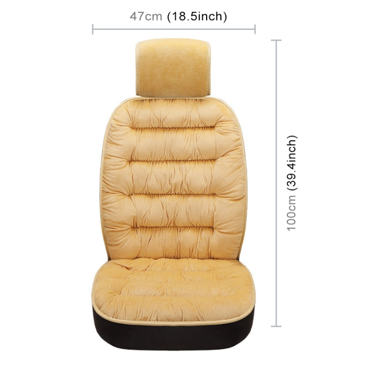 Car Thick Plush Seat Cushion Warmer Cover Winter Seat Mat (Beige) - Seat Accessories by PMC Jewellery | Online Shopping South Africa | PMC Jewellery | Buy Now Pay Later Mobicred