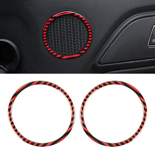 2 in 1 Car Carbon Fiber Door Horn Ring Small Size Decorative Sticker for Ford Mustang 2015-2020, Diameter: 8.3cm - Car Interior Mouldings by PMC Jewellery | Online Shopping South Africa | PMC Jewellery | Buy Now Pay Later Mobicred