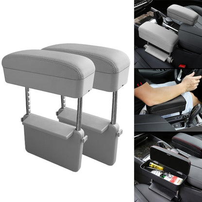 2 PCS Universal Car PU Leather Wrapped Armrest Box Cushion Car Armrest Box Mat with Storage Box (Grey) - Stowing Tidying by PMC Jewellery | Online Shopping South Africa | PMC Jewellery | Buy Now Pay Later Mobicred