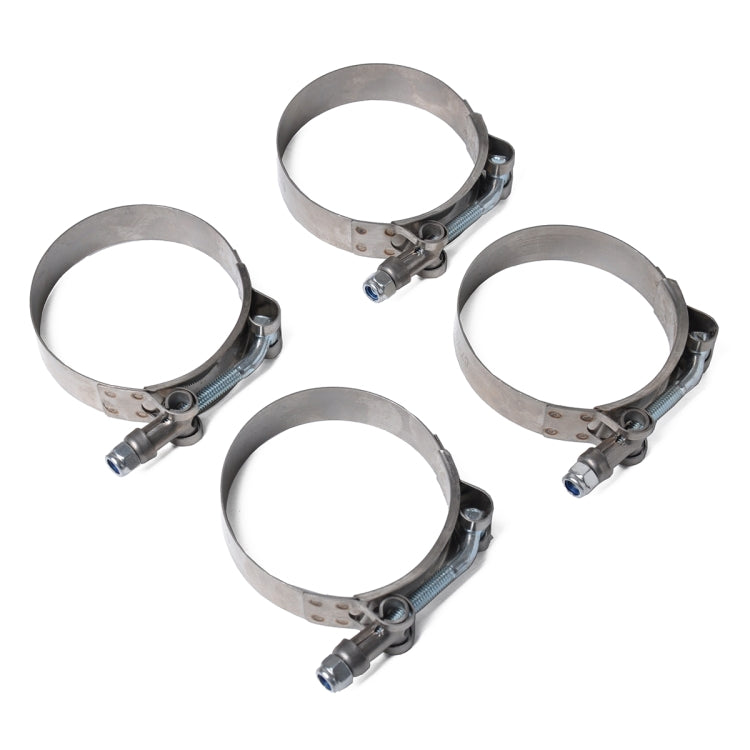 4 PCS Stainless Steel T-Bolt Hose Clamps Pipe Clip Fuel Line Clip, Size: 79-87mm - Booster Cable & Clip by PMC Jewellery | Online Shopping South Africa | PMC Jewellery